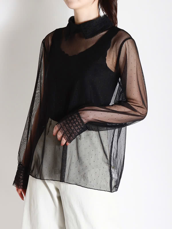 チュール素材プルオーバー