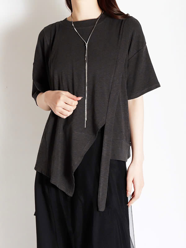 アシンメトリーデザインTシャツ