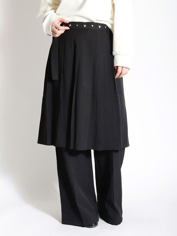 レイヤードスカートパンツ