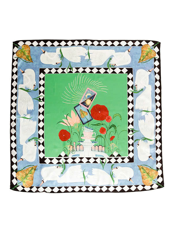 【NUMPH】プリントサテンスカーフ