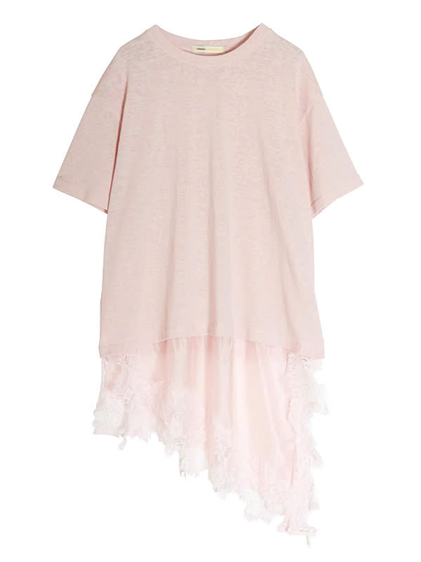 アシメントリ―レースＴシャツ