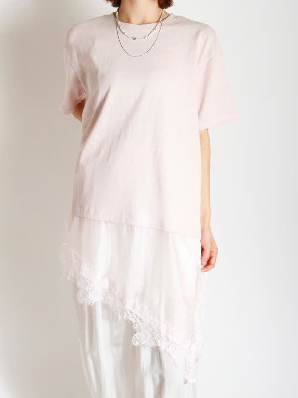 アシメントリーレースＴシャツ
