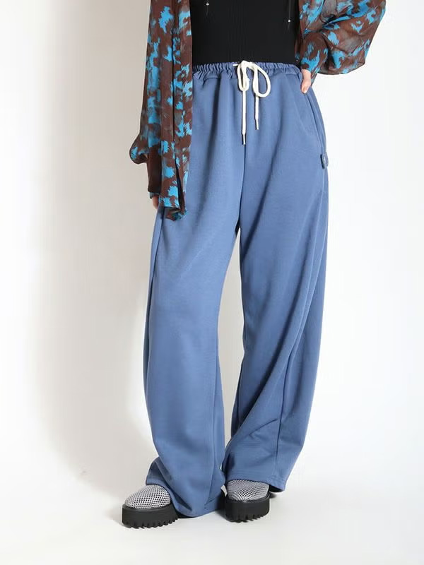 サイドボタンデザインスウエットパンツ