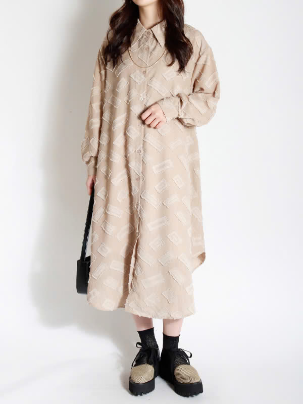 ジャガードシャツワンピース