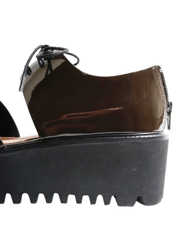 ALL BLACK】エナメルレザーシューズ | COQULE Online Shop