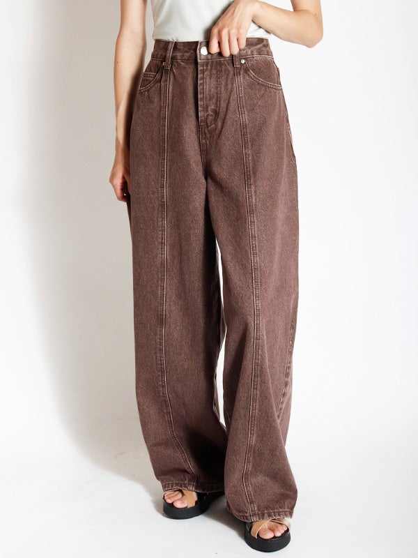 ウォッシュ加工ラインデニムパンツ | COQULE Online Shop