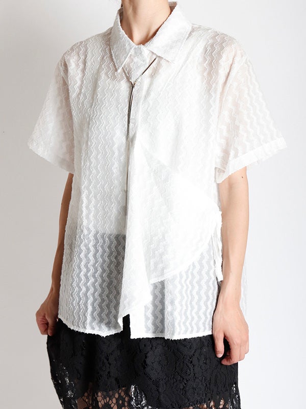 シアー×ジャガードシャツ | COQULE Online Shop