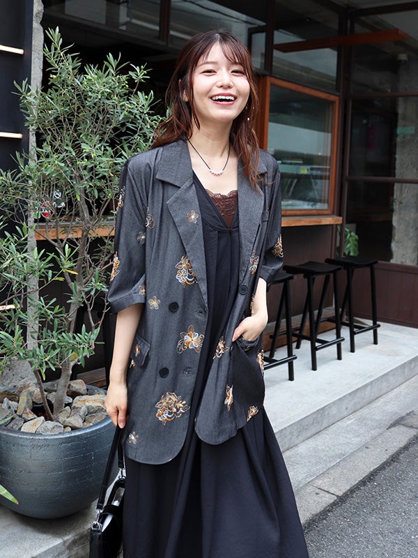コクレ　COQULE シアージャケット ノーカラーシアージャケット | COQULE Online Shop