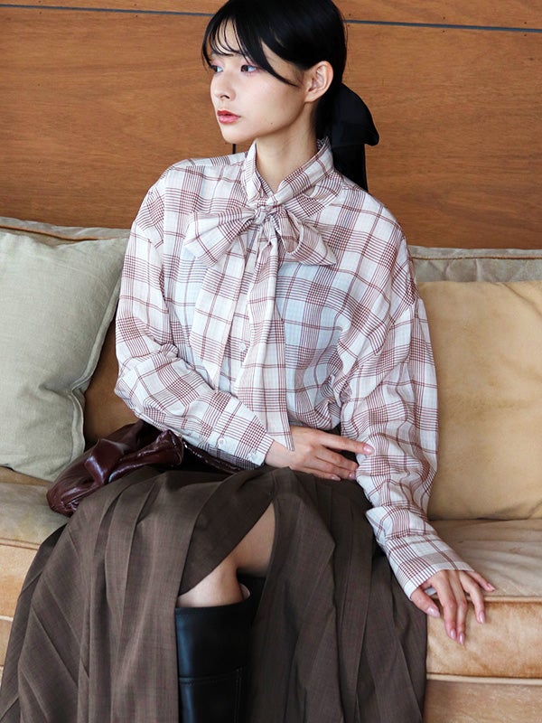 NUMPH】ボウタイチェックブラウス | COQULE Online Shop