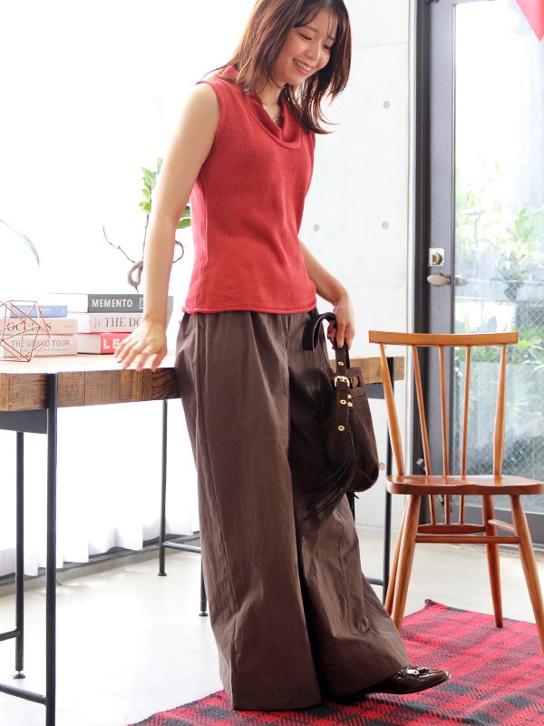 ワイドシルエットギャザーパンツ | COQULE Online Shop