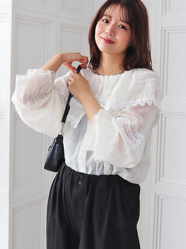 ビッグカラーブラウス | COQULE Online Shop