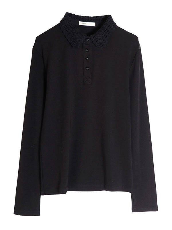 クロシェ編みポロ襟プルオーバー | COQULE Online Shop