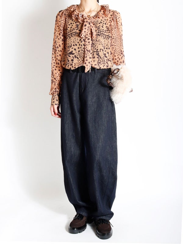 レオパードフリルブラウス | COQULE Online Shop