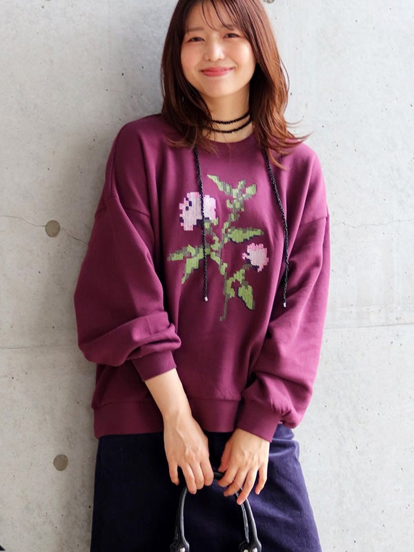 NUMPH】フラワー刺繍スウェット | COQULE Online Shop